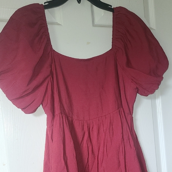 Umgee Burgundy Red Sequin Appliqué Mini Dress - Picture 6 of 6